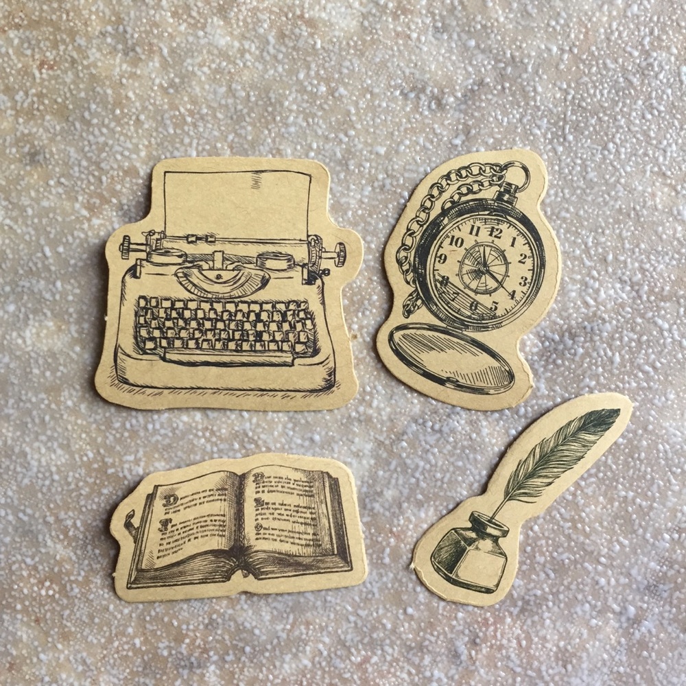 Set Of 7 Vintage Style Stickers - Picture 3 of 6